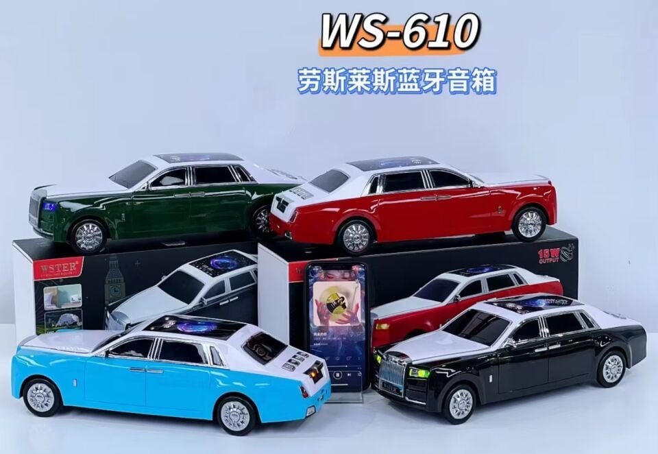 WS-610 Rolls-Royce Kablosuz Bluetooth Hoparlör Araba Mavi