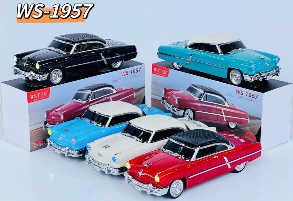 WS-1957 Lincoln 1952 Kablosuz Bluetooth Hoparlör Araba Mavi