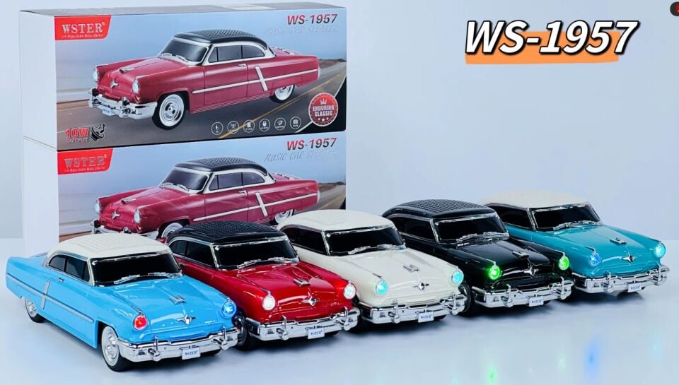 WS-1957 Lincoln 1952 Kablosuz Bluetooth Hoparlör Araba Bej
