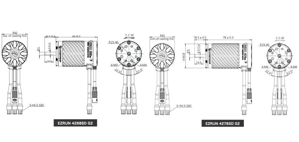 EZRUN 4268SD G2 2500kv Sensörlü Motor