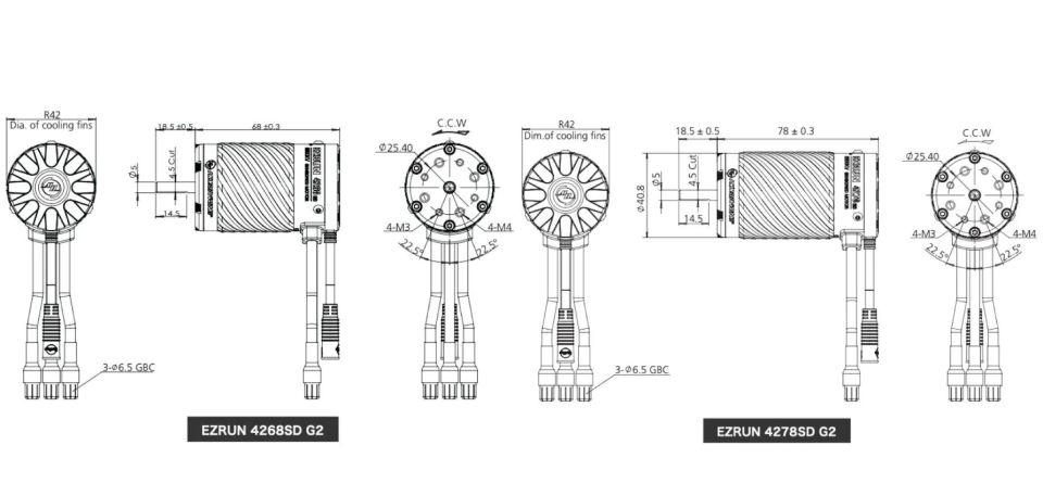 EZRUN 4268SD G2 2500kv Sensörlü Motor
