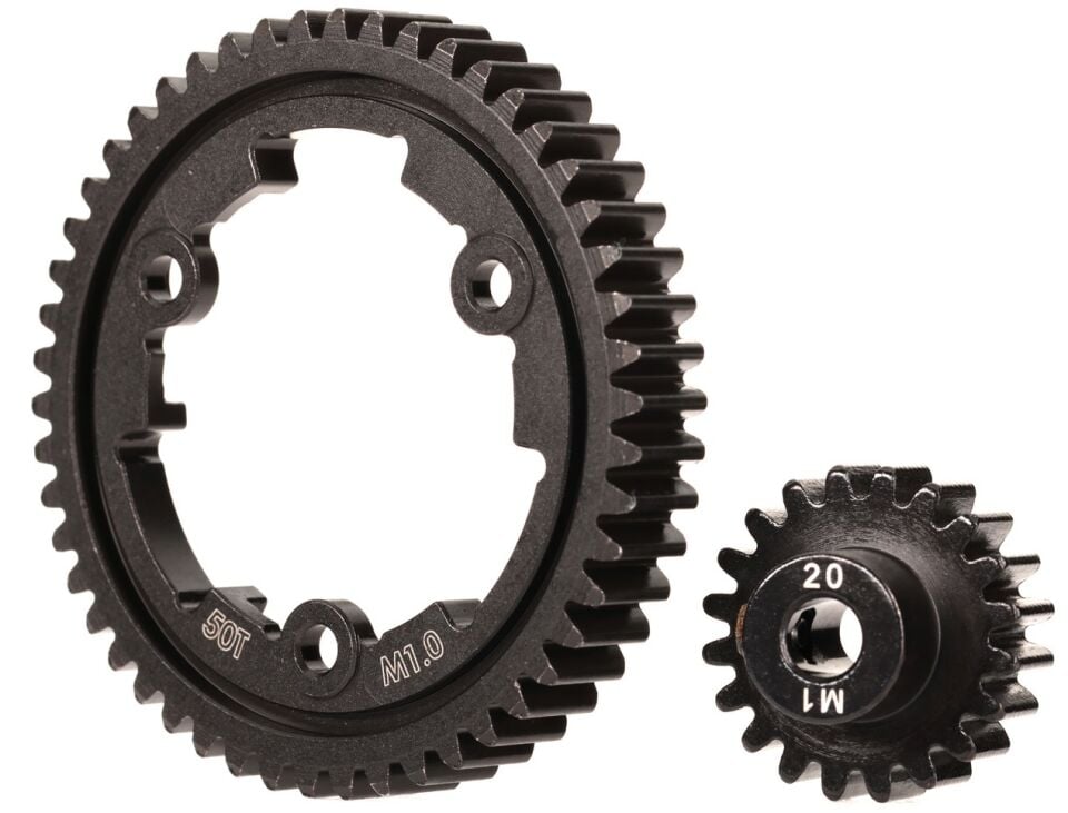 6450 Spur gear 50-tooth /  20-T pinion M1 5mm Pinion Hardened Steel