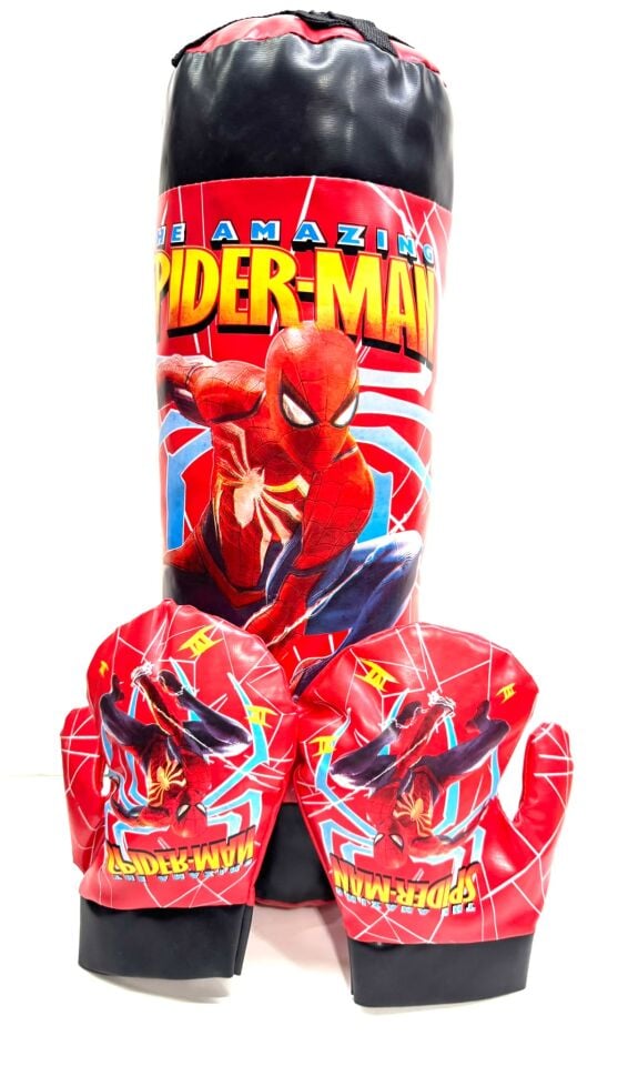 Çocuklar İçin Stres Giderici Boks Oyuncak Seti Spider Man Küçük