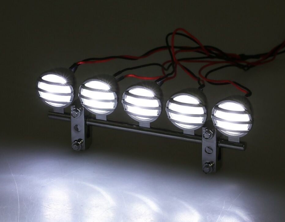Roof Light Bar Set 5 Spotlight 1/10 (Tepe Işık Seti) Kromaj