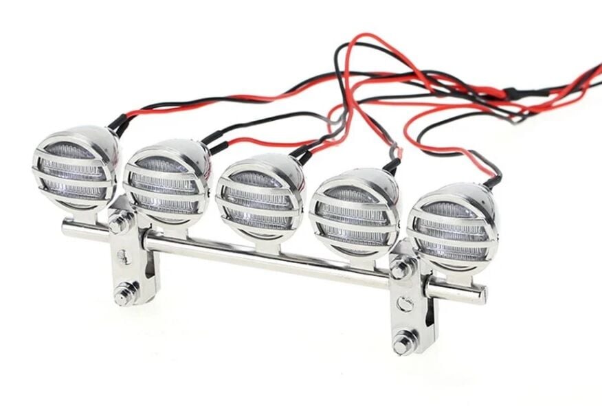 Roof Light Bar Set 5 Spotlight 1/10 (Tepe Işık Seti) Kromaj