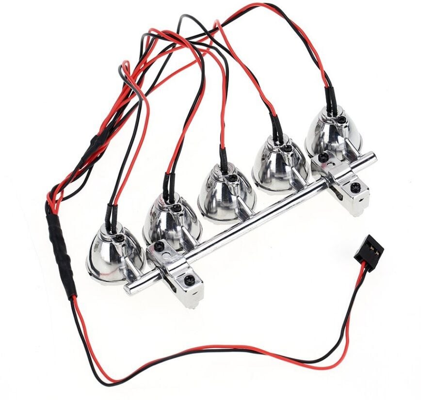 Roof Light Bar Set 5 Spotlight 1/10 (Tepe Işık Seti) Kromaj