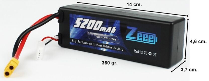 5200Mah 11.1V 100C 3S Hard Case Lipo Batarya