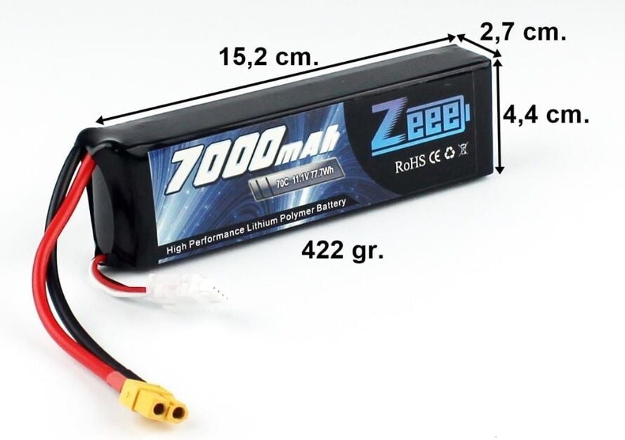 7000Mah 11.1V 70C 3S Soft Case Lipo Batarya