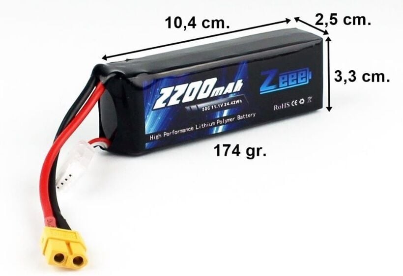 2200Mah 11.1V 50C 3S Lipo Batarya