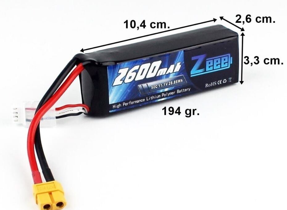 2600Mah 11.1V 50C 3S Lipo Batarya