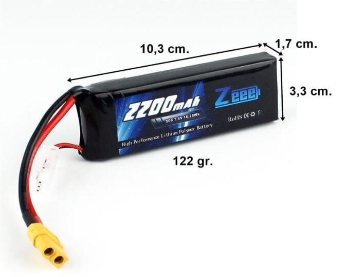 2200Mah 7.4V 50C 2S Lipo Batarya