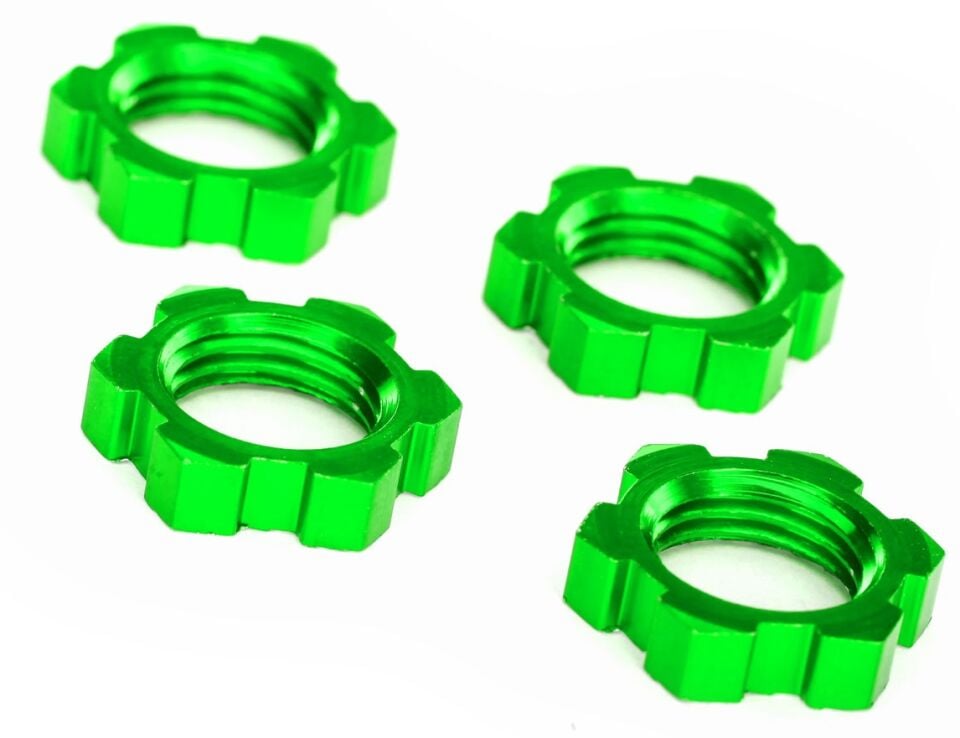 7758G Sledge/X-Maxx/E-Revo VXL 17mm Splined Wheel Nut (Green) (4)