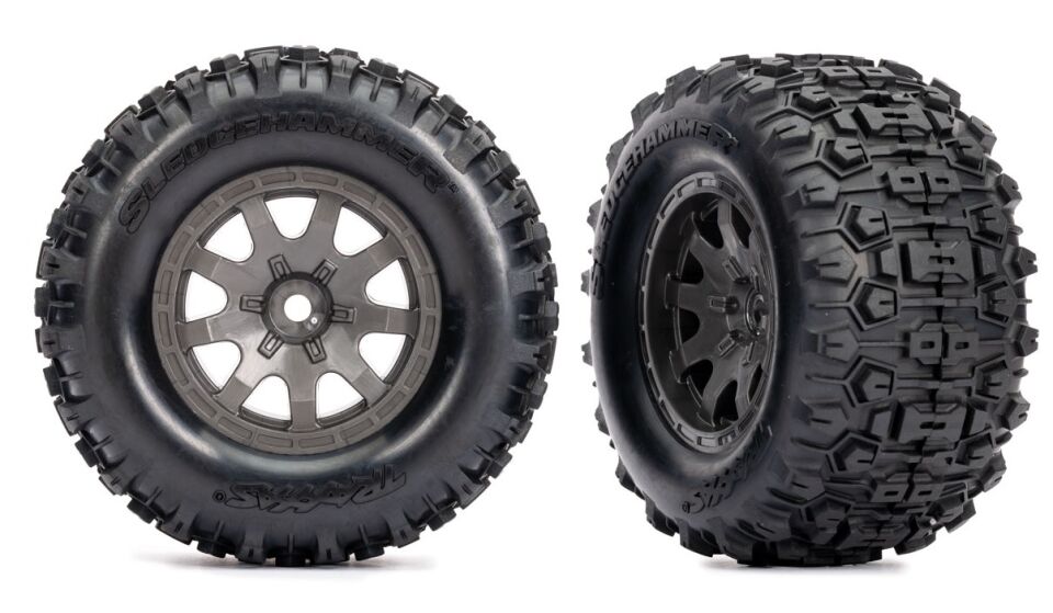 10771-GRAY Front Wheels w/ Sledgehammer Tires (2) Mini Maxx