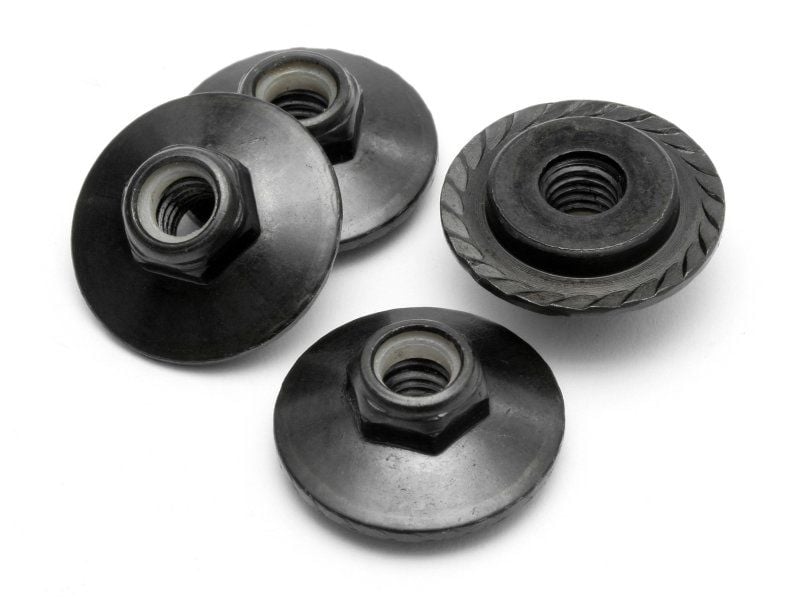 Z680 FLANGED LOCK NUT M5x8mm (BLACK/4pcs)
