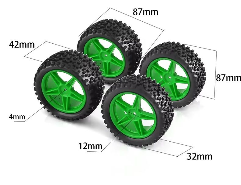 1/10 Buggy Jant Lastik Seti 4 Adet Yeşil
