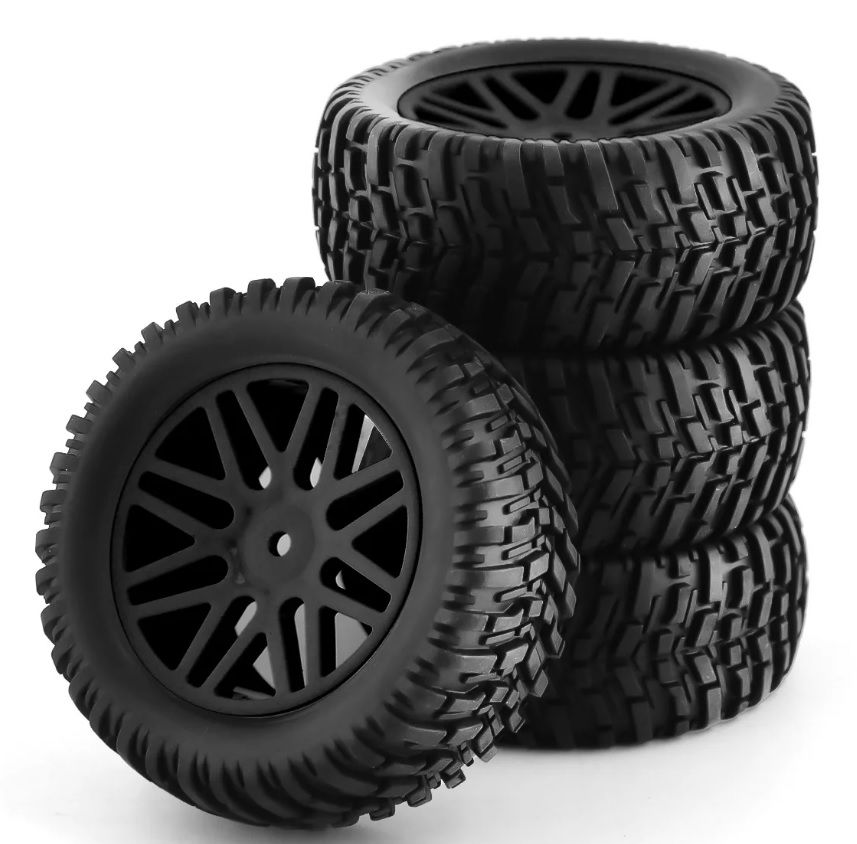 1/10 SC Jant Lastik Seti 4 Adet Siyah