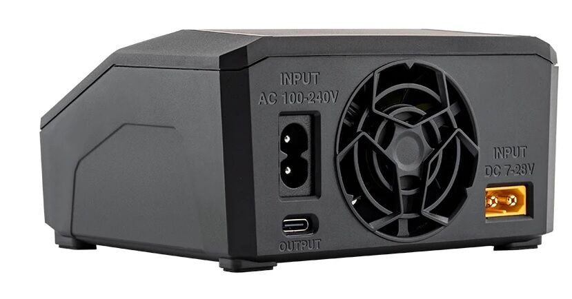 M6DAC V2 Dual Lipo Şarj Cihazı (AC/DC, 16A×2, USB‑C 65W)