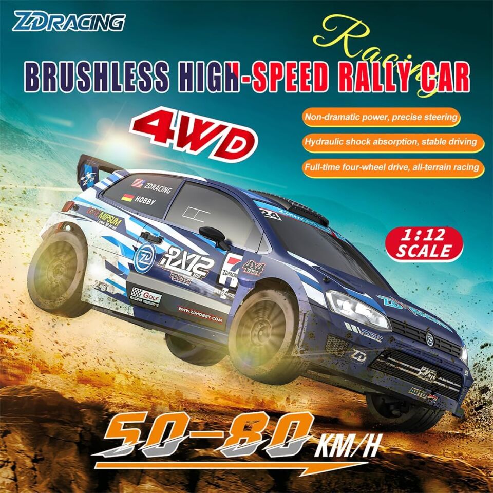 RX12 Polo GTI Rally 4WD Brushless 1/12 Mavi