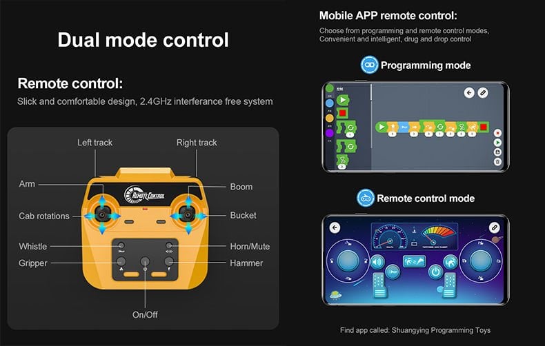 1/16 Volvo RC Metal Dişli ve Metal Kovalı Ekskavatör