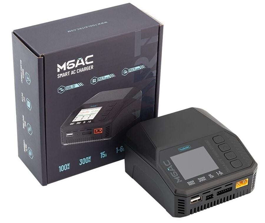 M6AC 300W AC/DC Lipo Şarj Cihazı – 1‑6S LiPo/LiHV 15A