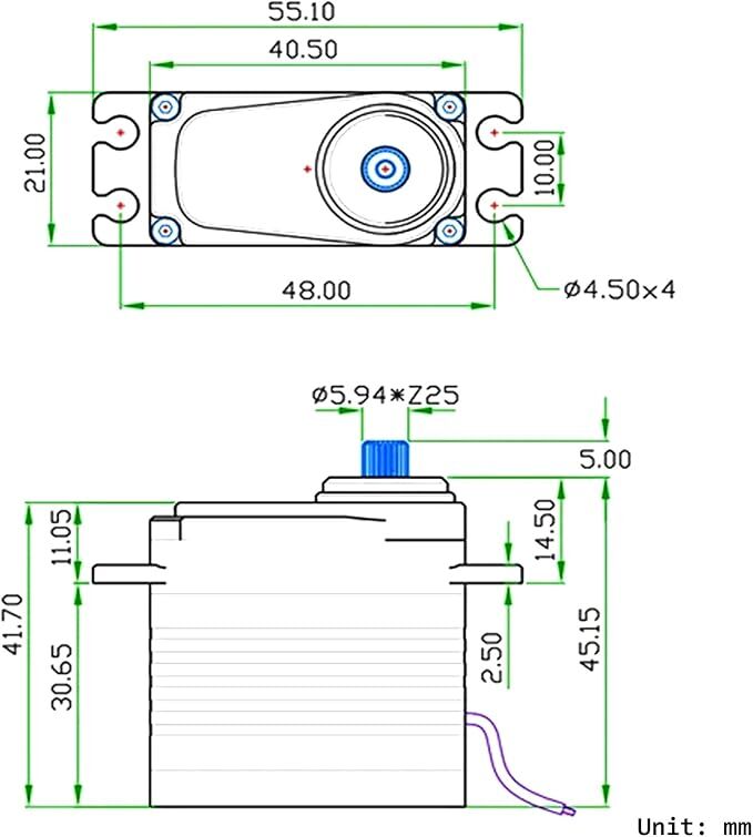 55Kg Digital Brushless Servo IP68