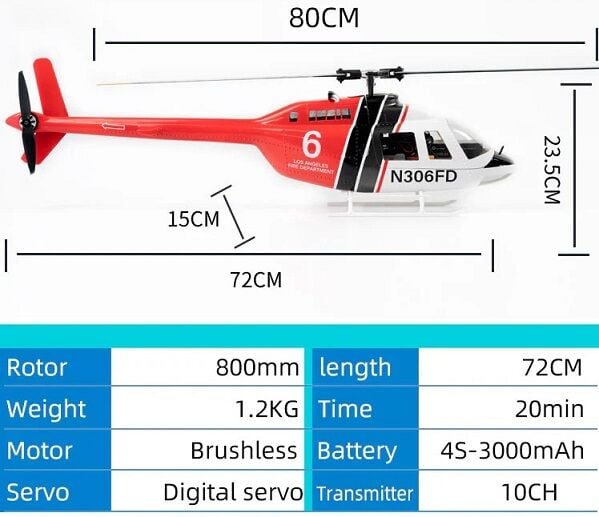 BELL 206 V3 Smart RC Helicopter