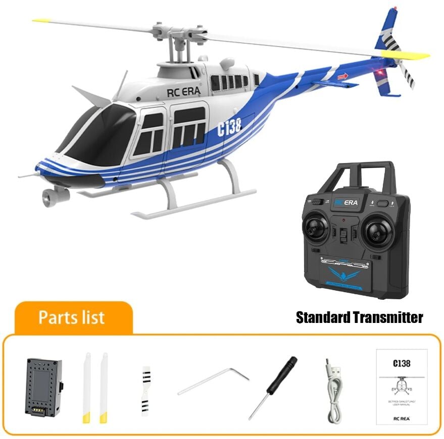C138 Bell 206 Gyro Stabilized Scale RC Helicopter Jet Ranger RTF