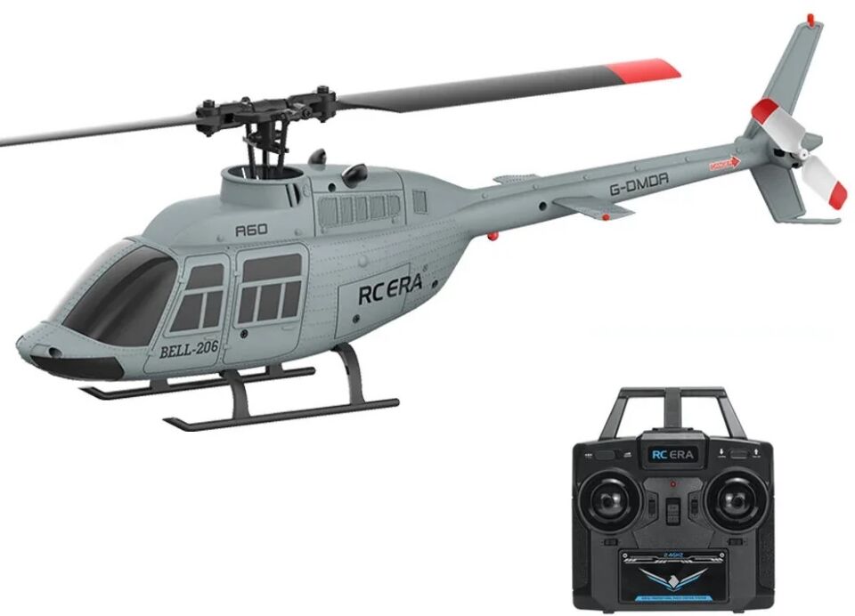 A60 BELL 206 Mini Optical Flow RC Helicopter RTF Gri
