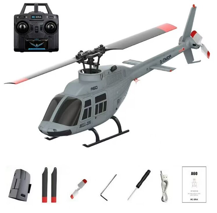 A60 BELL 206 Mini Optical Flow RC Helicopter RTF Gri