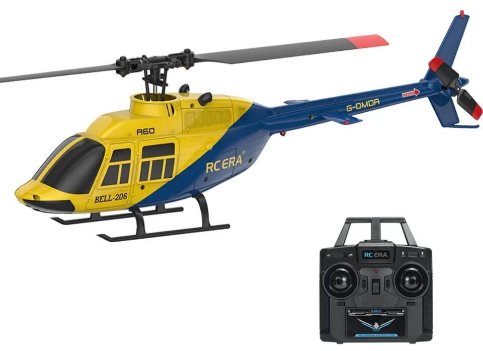 A60 BELL 206 Mini Optical Flow RC Helicopter RTF Sarı