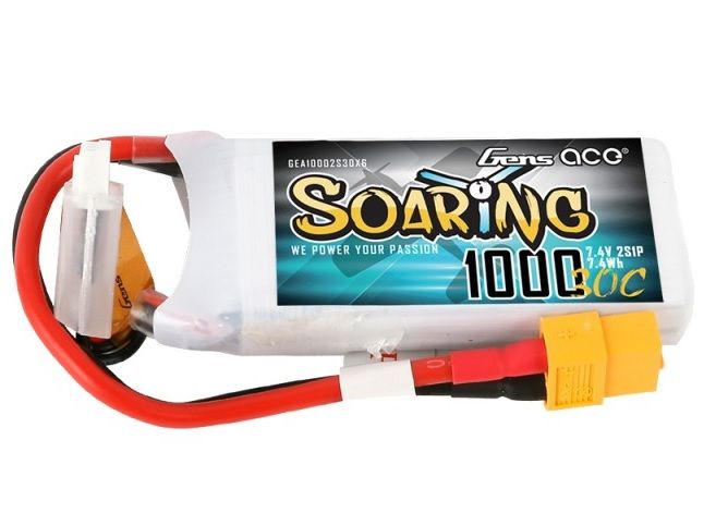 1000mAh 7.4V 30C 2S LiPo