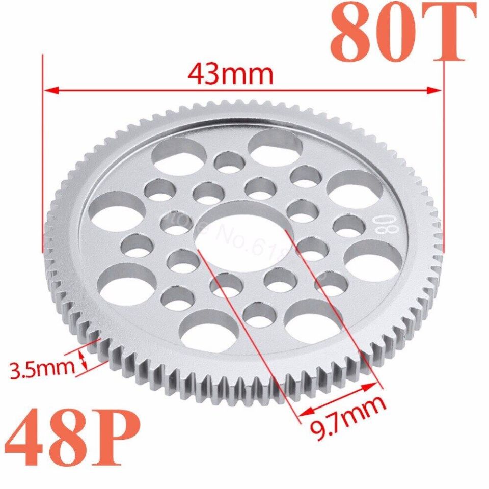 80T Spur Gear 48P 1/10 Alüminyum