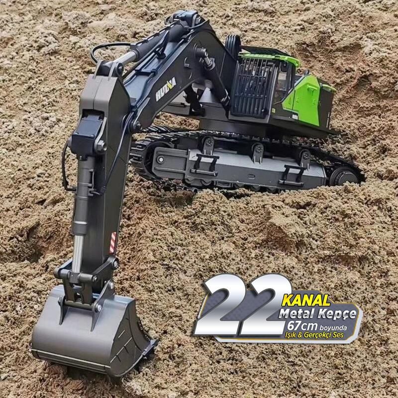 1593 Ekskavatör 1/14 22 Kanal Metal Kepçeli