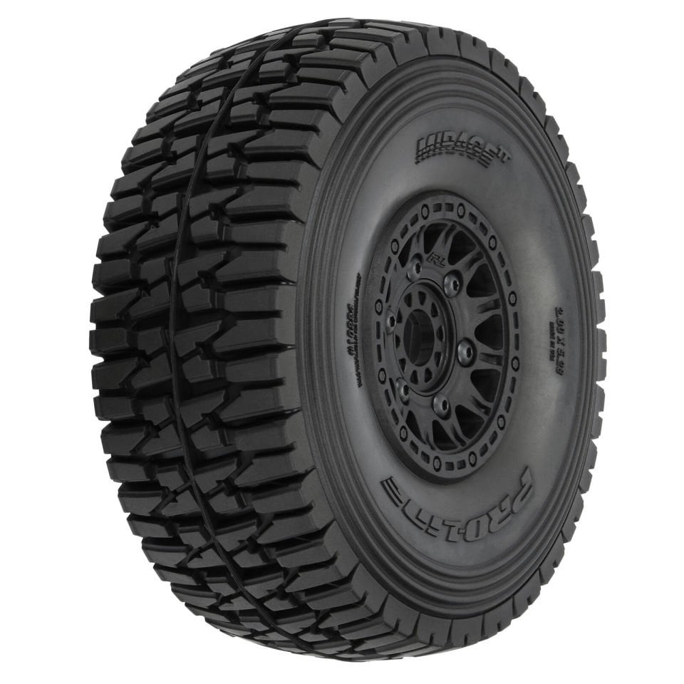 1/7 Mirage TT BELTED F/R Tires MTD 17mm Blk Raid (2) Mojave 6S, UDR 4Adet