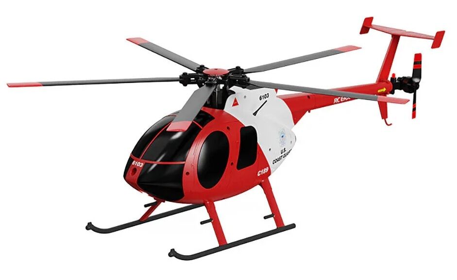 C189 MD500 RC Helicopter RTF Kırmızı