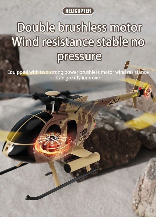 C189 MD500 RC Helicopter RTF Kahverengi