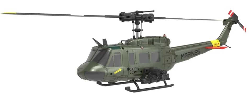 C032 UH-1 Huey 6CH Brushless RC Helicopter with Gyro/3D Flight RTF Yeşil
