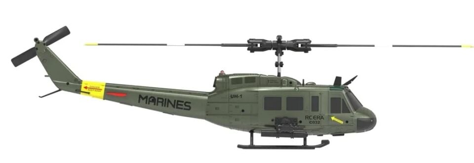 C032 UH-1 Huey 6CH Brushless RC Helicopter with Gyro/3D Flight RTF Yeşil