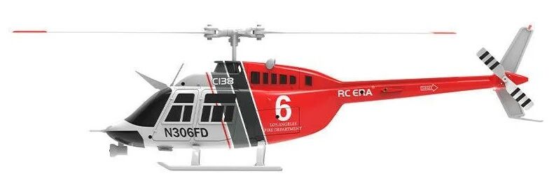 C138 Bell 206 Gyro Stabilized Scale RC Helicopter Jet Ranger RTF Kırmızı