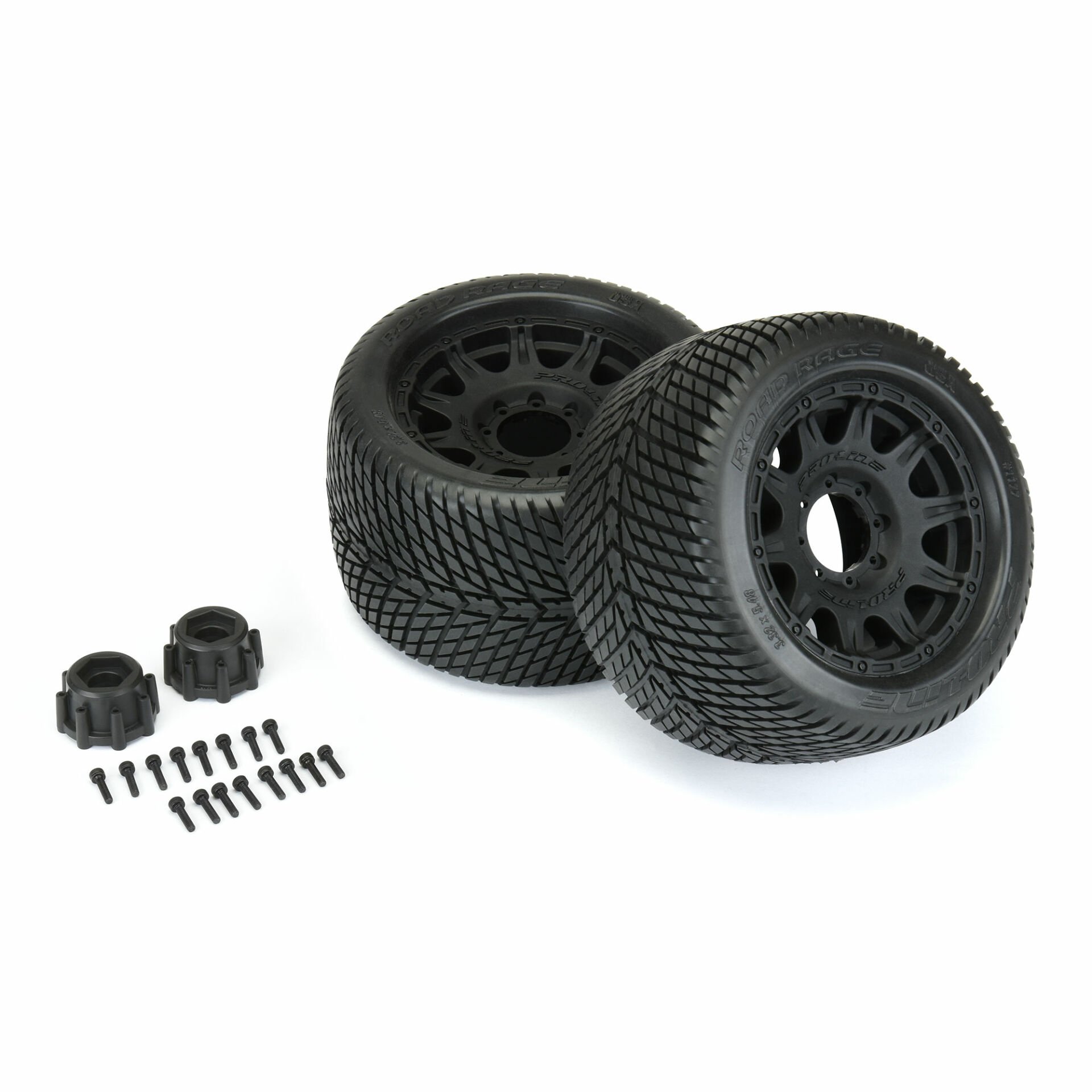 1/8 Road Rage F/R 3.8'' MT Tires Mounted 17mm 4 Adet
