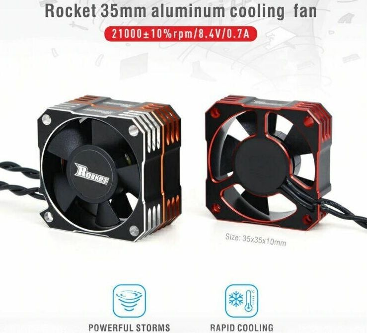 Rocket 35x35x10mm Turbo ESC Alüminyum Fan 21.000Rpm
