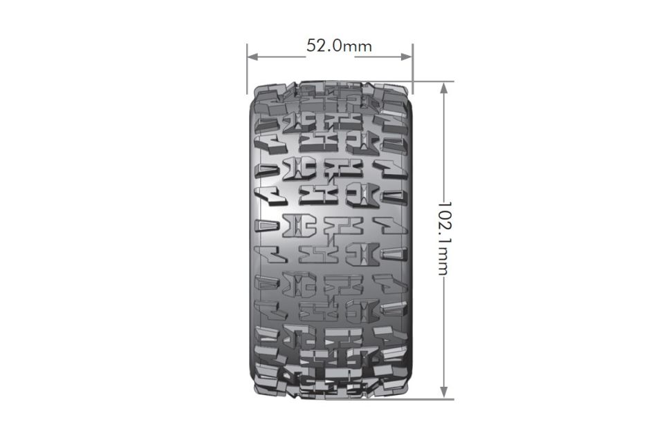 1/10 ST-Pioneer Stadyum Kamyonu Lastik Seti – Siyah 2.8inç – 1/2-Ofset 12mm Hex 4 Adet