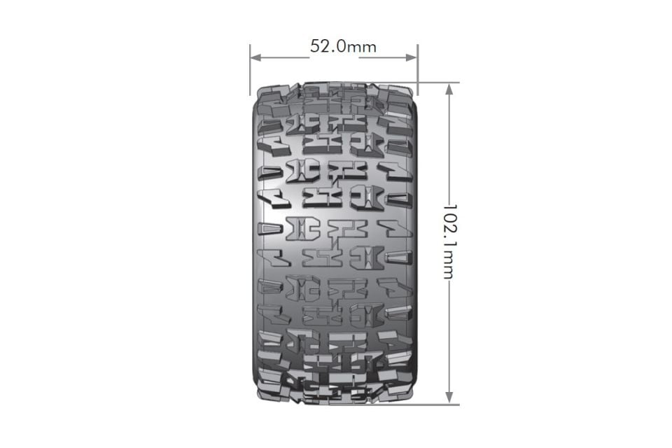 1/10 ST-Pioneer Stadyum Kamyonu Lastik Seti – Siyah 2.8inç – 1/2-Ofset 12mm Hex 4 Adet