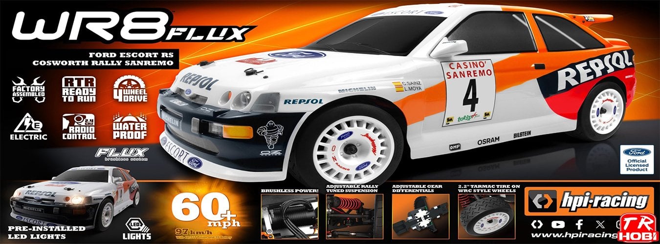 HPI WR8 Flux 1996 Ford Escort RS Cosworth 1/8 Rally